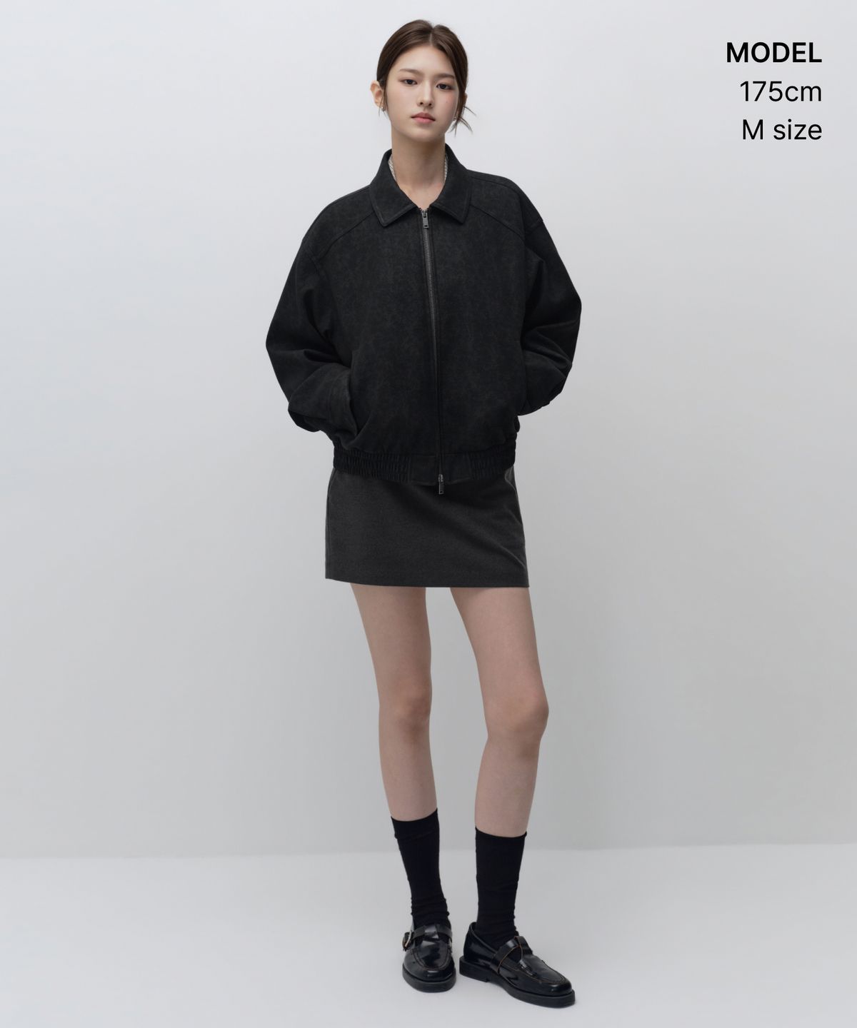 무신사 스탠다드 우먼(MUSINSA STANDARD WOMAN) 우먼즈 매트 신세틱 레더 블루종 재킷 [블랙]