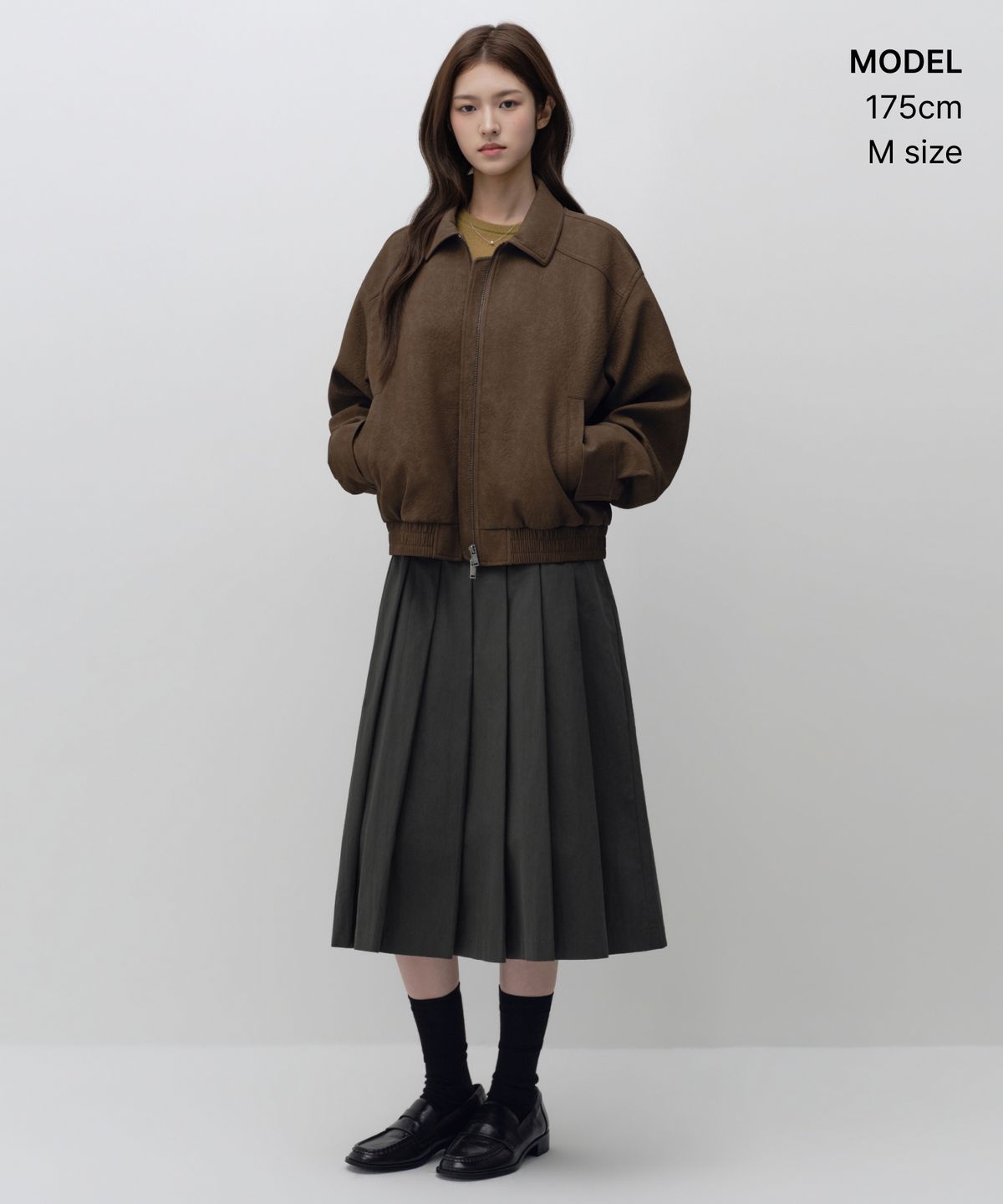 무신사 스탠다드 우먼(MUSINSA STANDARD WOMAN) 우먼즈 매트 신세틱 레더 블루종 재킷 [브라운]