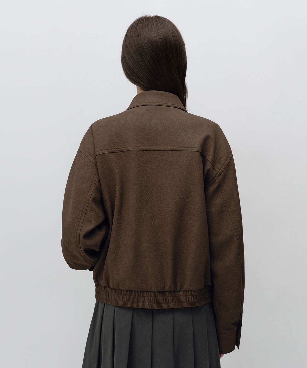 무신사 스탠다드 우먼(MUSINSA STANDARD WOMAN) 우먼즈 매트 신세틱 레더 블루종 재킷 [브라운]