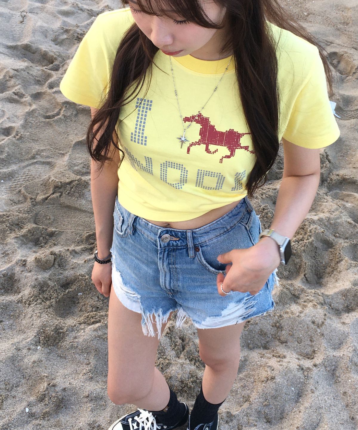 노디(NODI) System Error Horse crop Tee lemon yellow