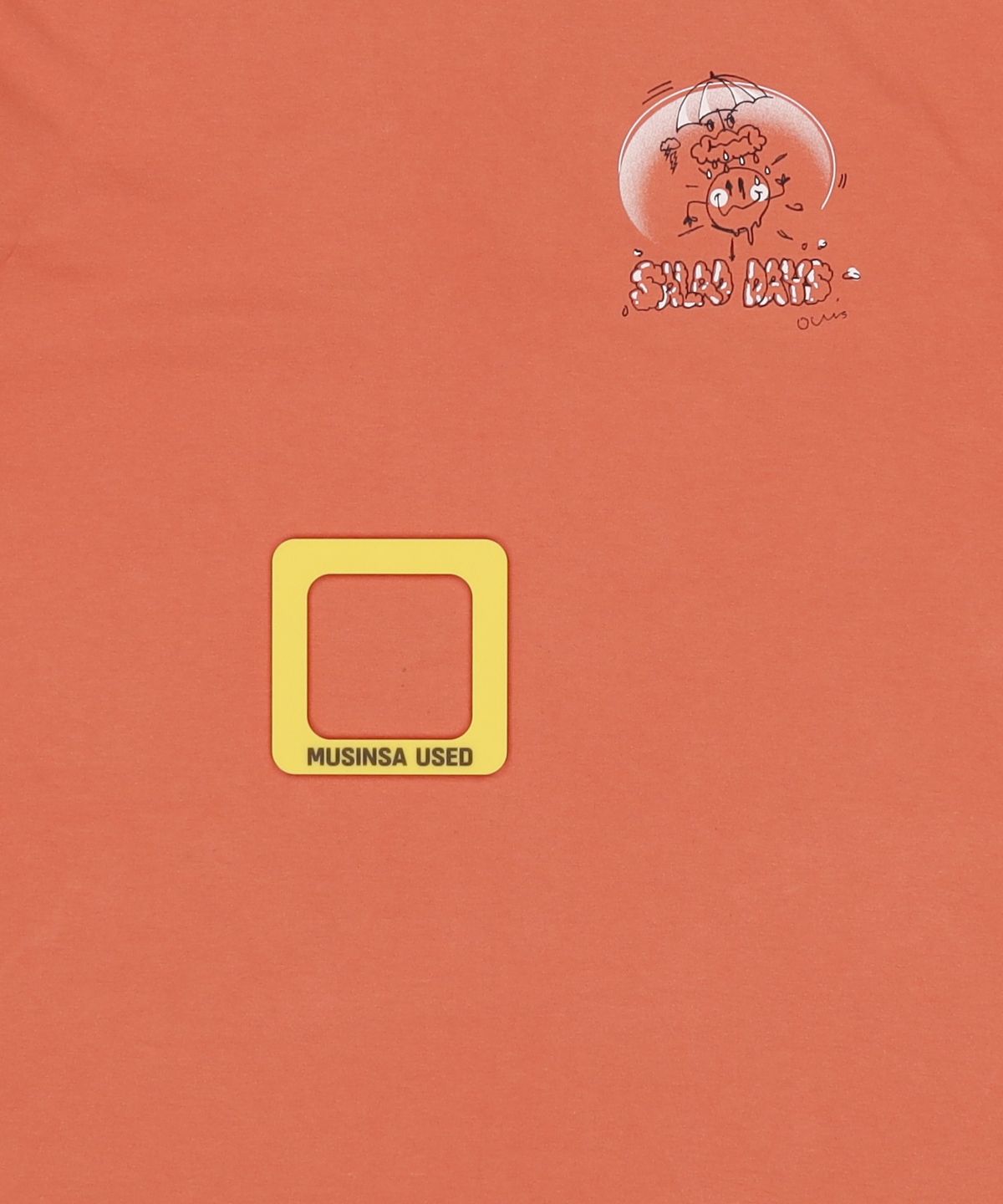 커스텀멜로우(CUSTOMELLOW) sadsmile stitched t-shirt_CQTAM21412ORX S