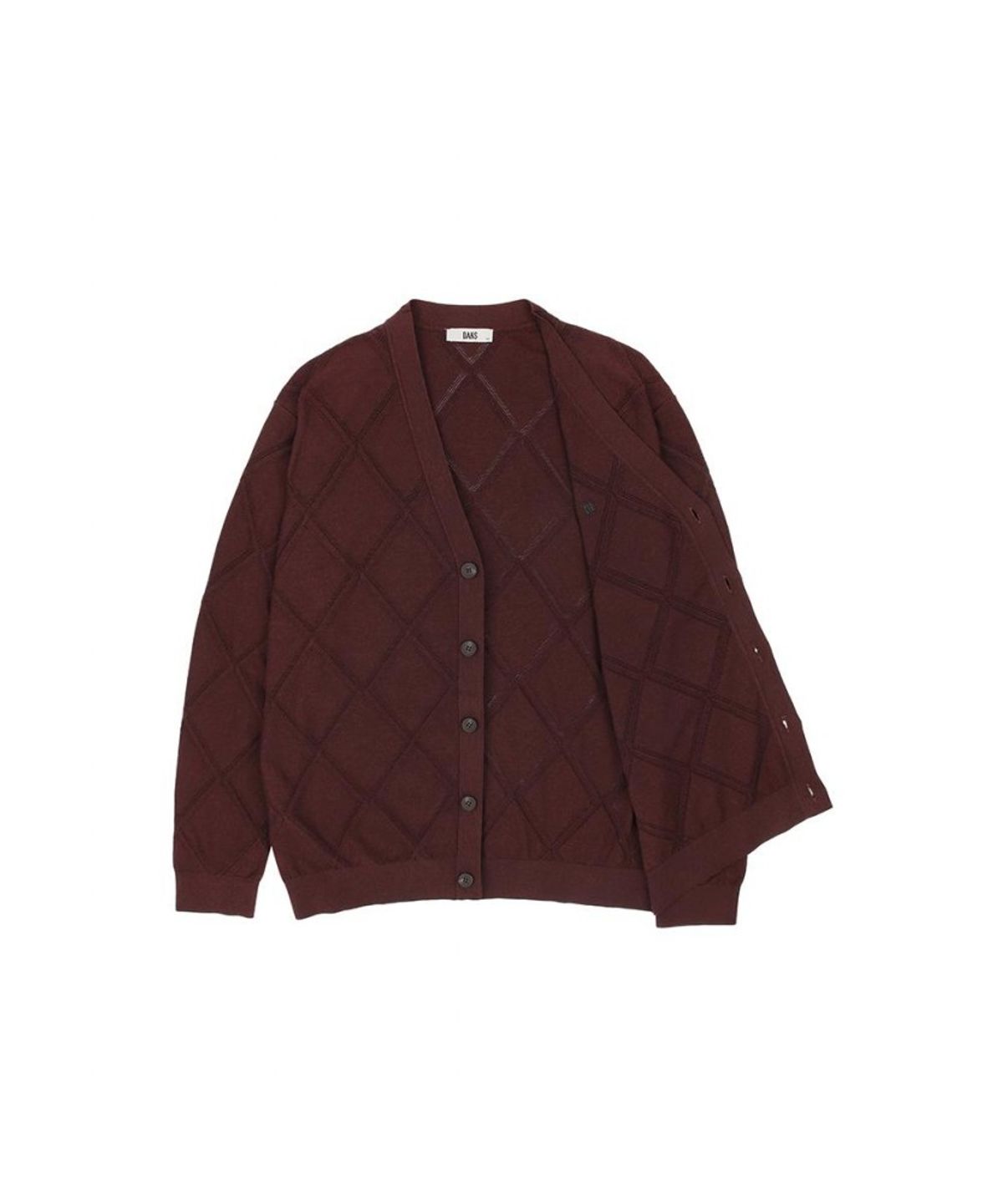 닥스셔츠(DAKS SHIRTS) 레이온혼방 아가일 가디건 레귤러핏 레드_DMA1SWCD102R1