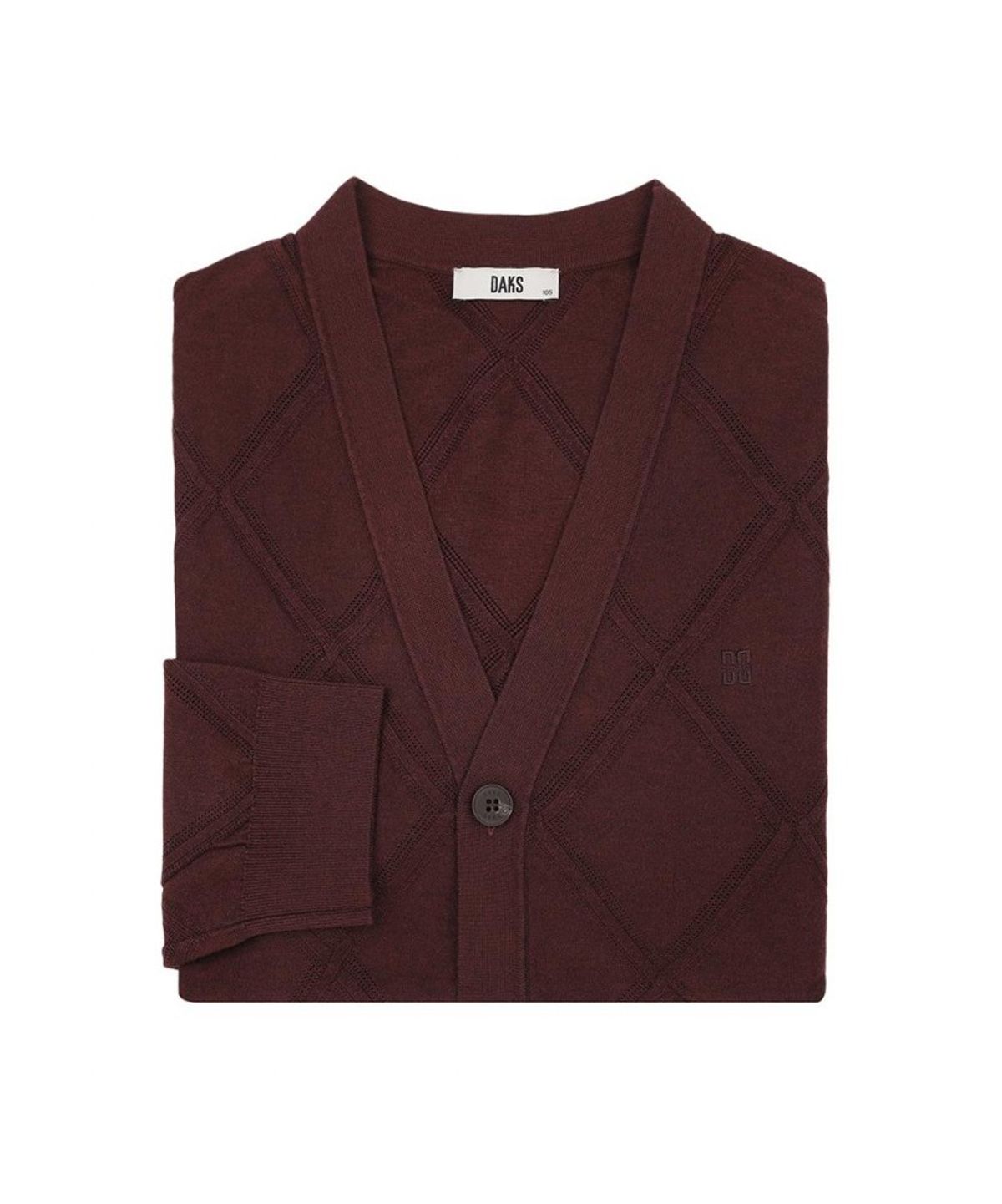 닥스셔츠(DAKS SHIRTS) 레이온혼방 아가일 가디건 레귤러핏 레드_DMA1SWCD102R1