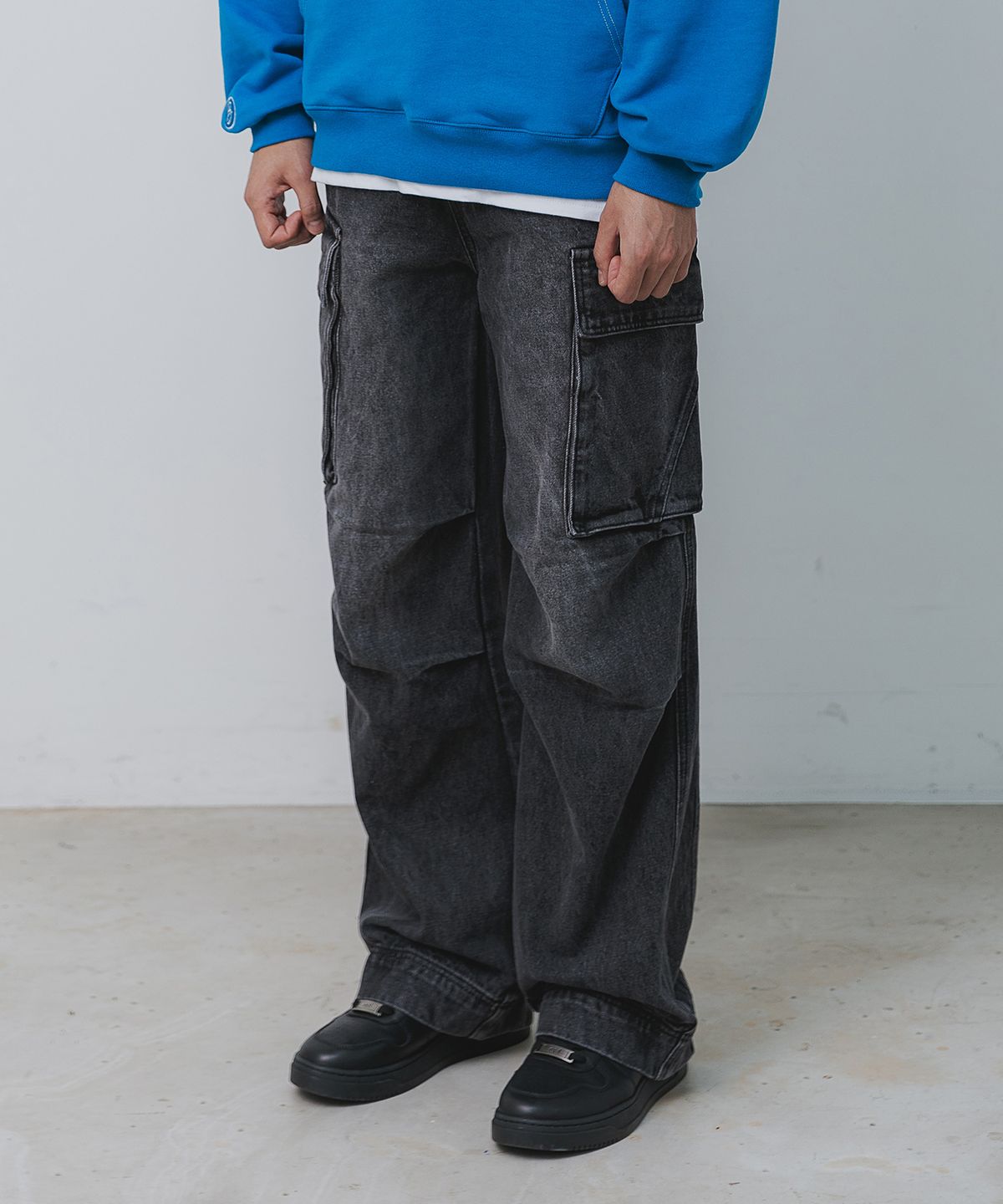 바켄(BAKKEN) [MEN] 데님 카고 와이드 팬츠 BK8925 (2COLOR)