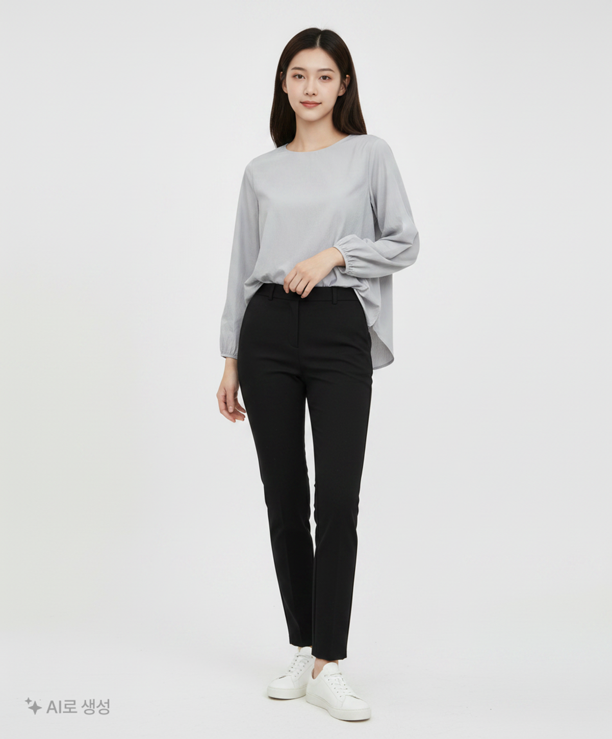 스파오(SPAO) [스파오](QR) 라운드넥 블라우스_SPBWF23W95 FREE