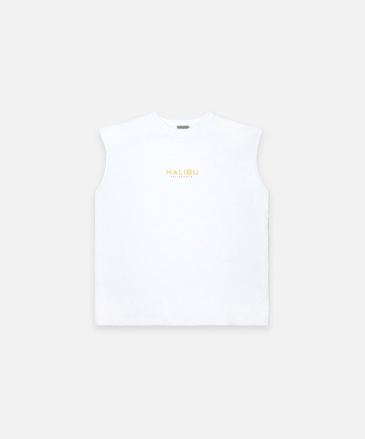 메종니아트(MAISON DE NEART) [MALIBU] 면16수 프린팅 민소매 티셔츠 말리부_(2color)
