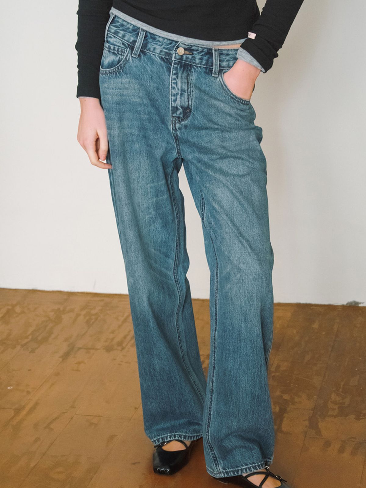엘씨브이(LCVE) CLEAN STRAIGHT DENIM PANTS_BLUE