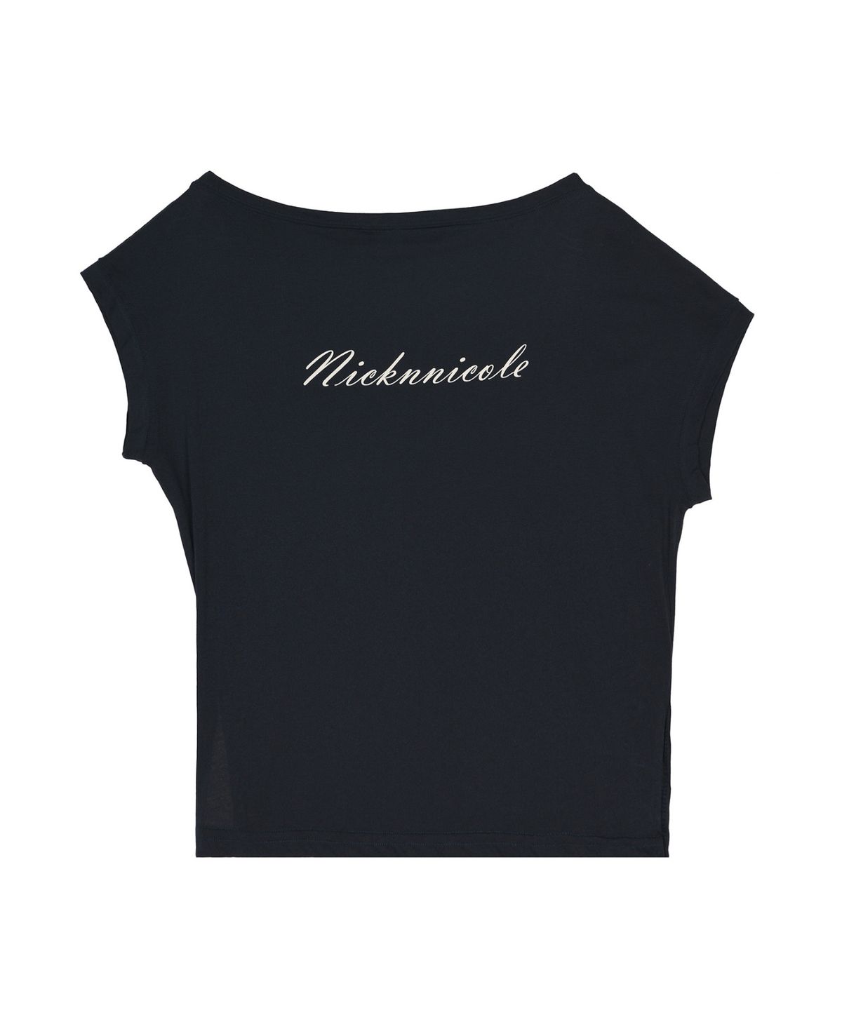 닉앤니콜(NICK&NICOLE) LETTERING OFF SHOULDER TOP_NAVY