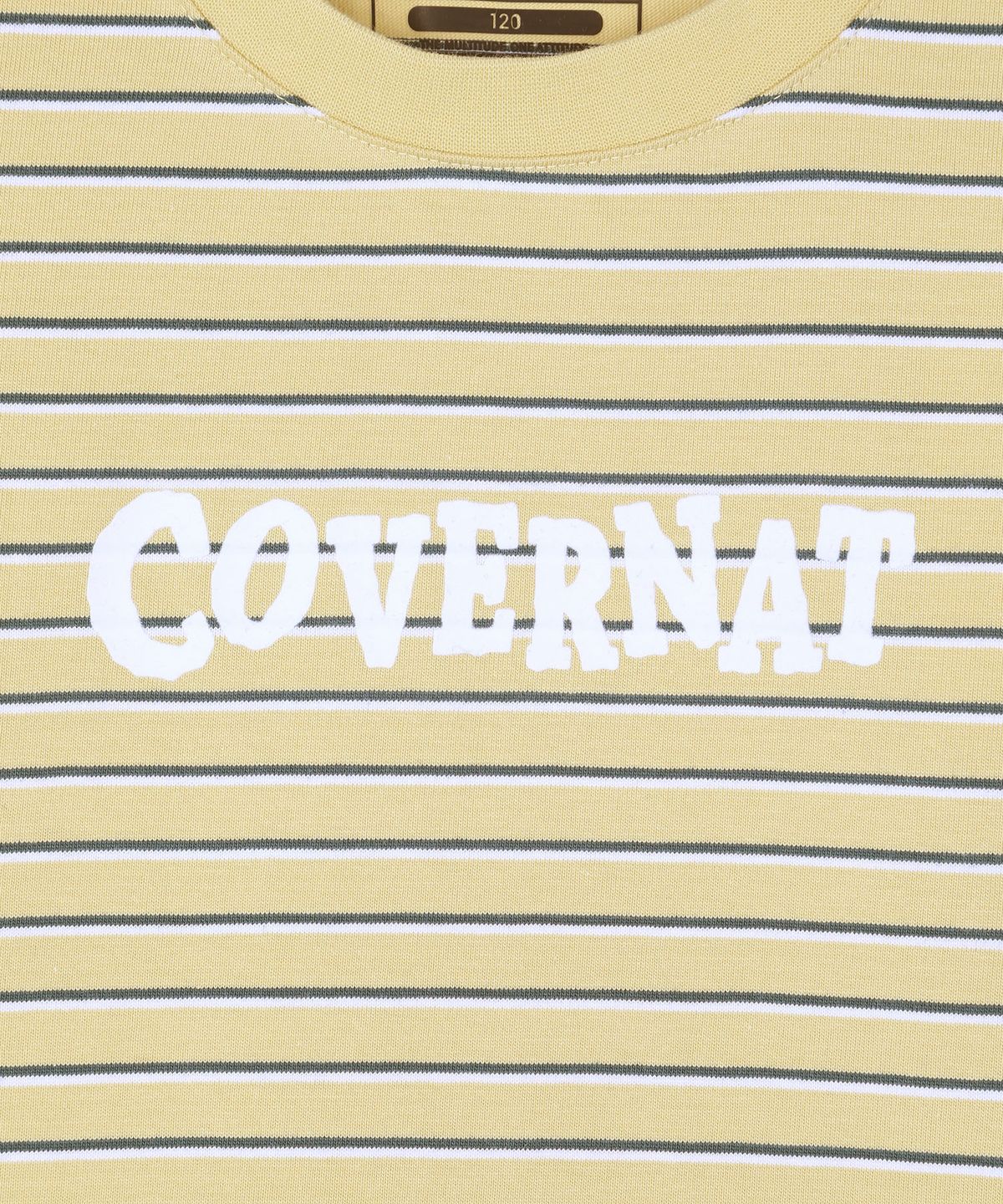 커버낫 키즈(COVERNAT KIDS) 스트라이프 바운스로고 오버핏 티셔츠 옐로우 CK2603ST08YE
