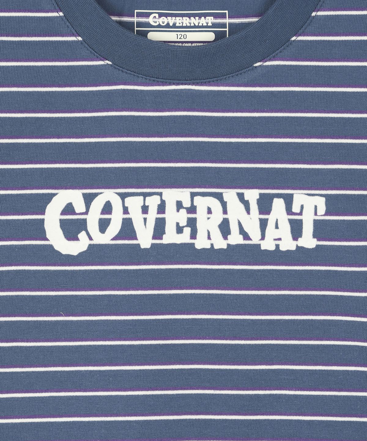 커버낫 키즈(COVERNAT KIDS) 스트라이프 바운스로고 오버핏 티셔츠 블루 CK2603ST08BL