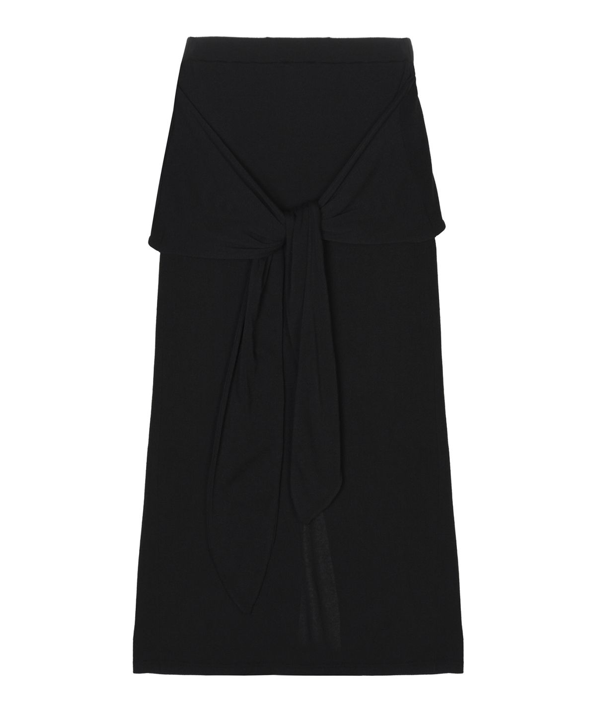 닉앤니콜(NICK&NICOLE) WRAP TIE LONG SKIRT_BLACK