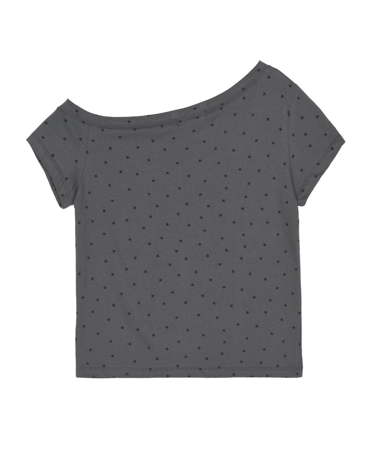 닉앤니콜(NICK&NICOLE) STAR LETTERING OFF SHOULDER TOP_CHARCOAL