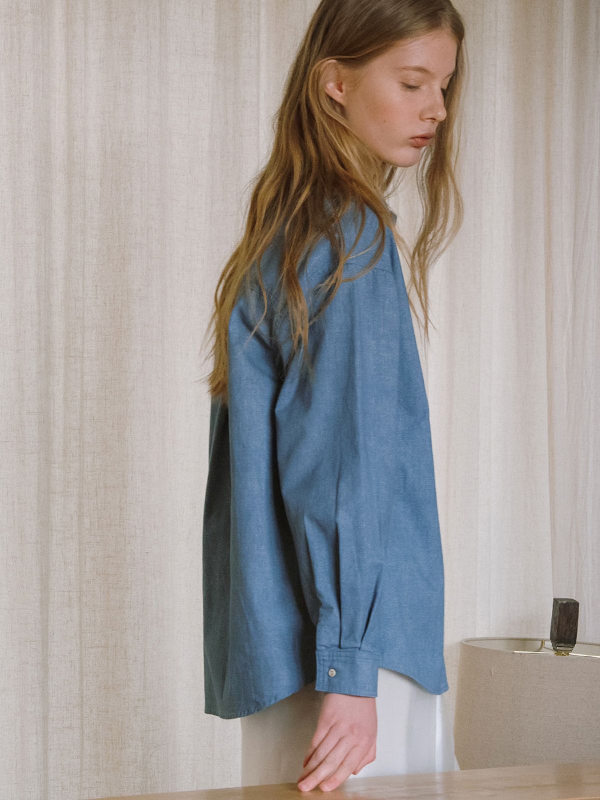 엘씨브이(LCVE) DENIM OVER FIT SHIRTS_BLUE