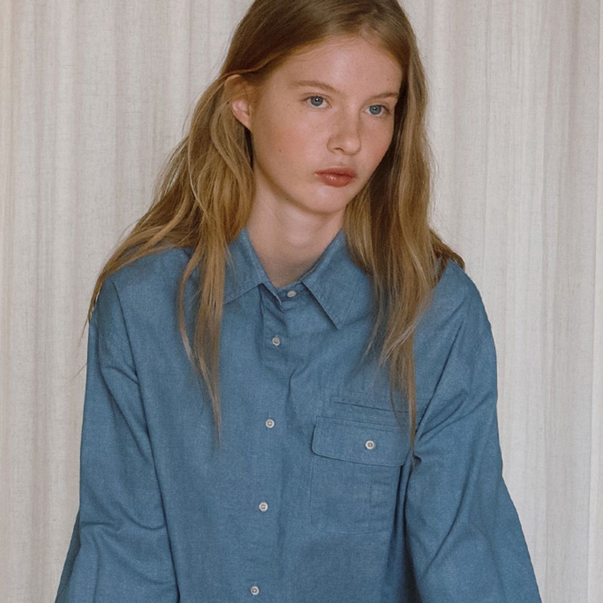 엘씨브이(LCVE) DENIM OVER FIT SHIRTS_BLUE