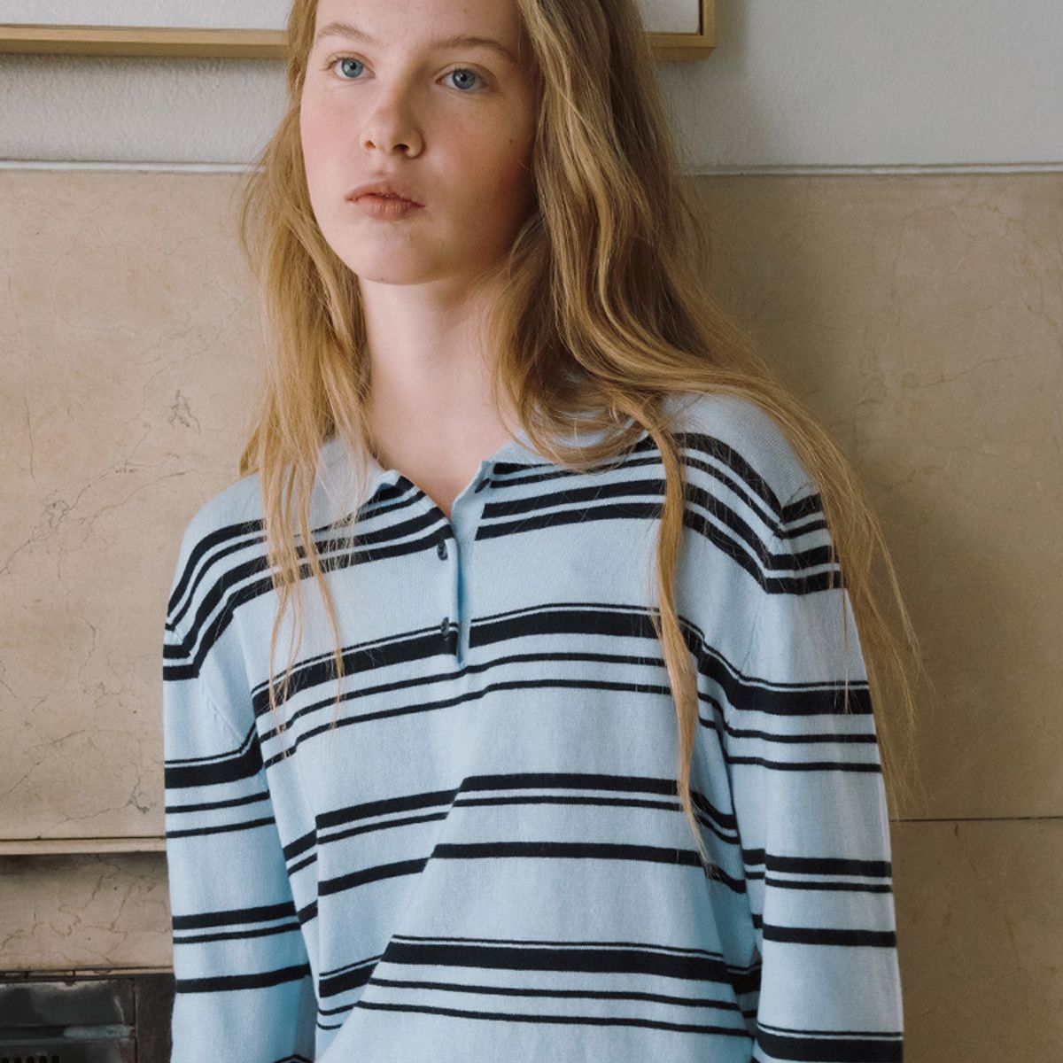 엘씨브이(LCVE) STRIPE COLLAR PULLOVER [2COLORS]