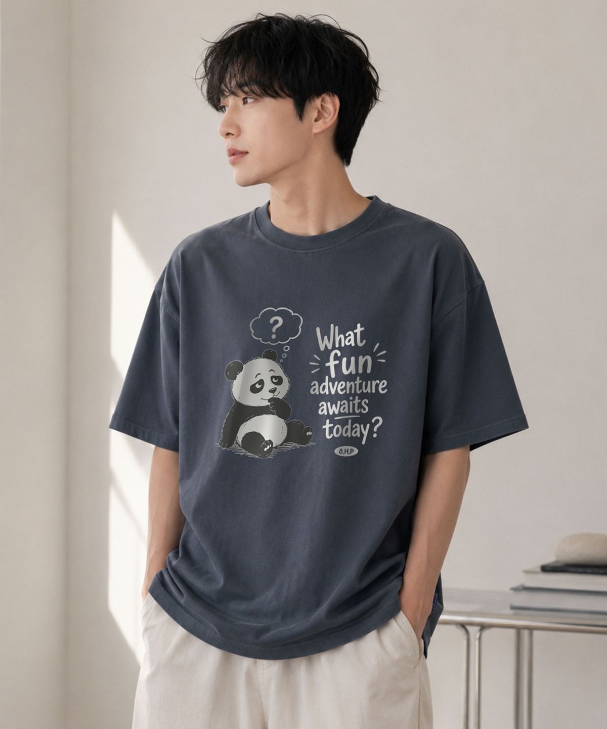 원헌드레드퍼센트(OHP) OHPxJOY 펀어드벤쳐 피그먼트 반팔티