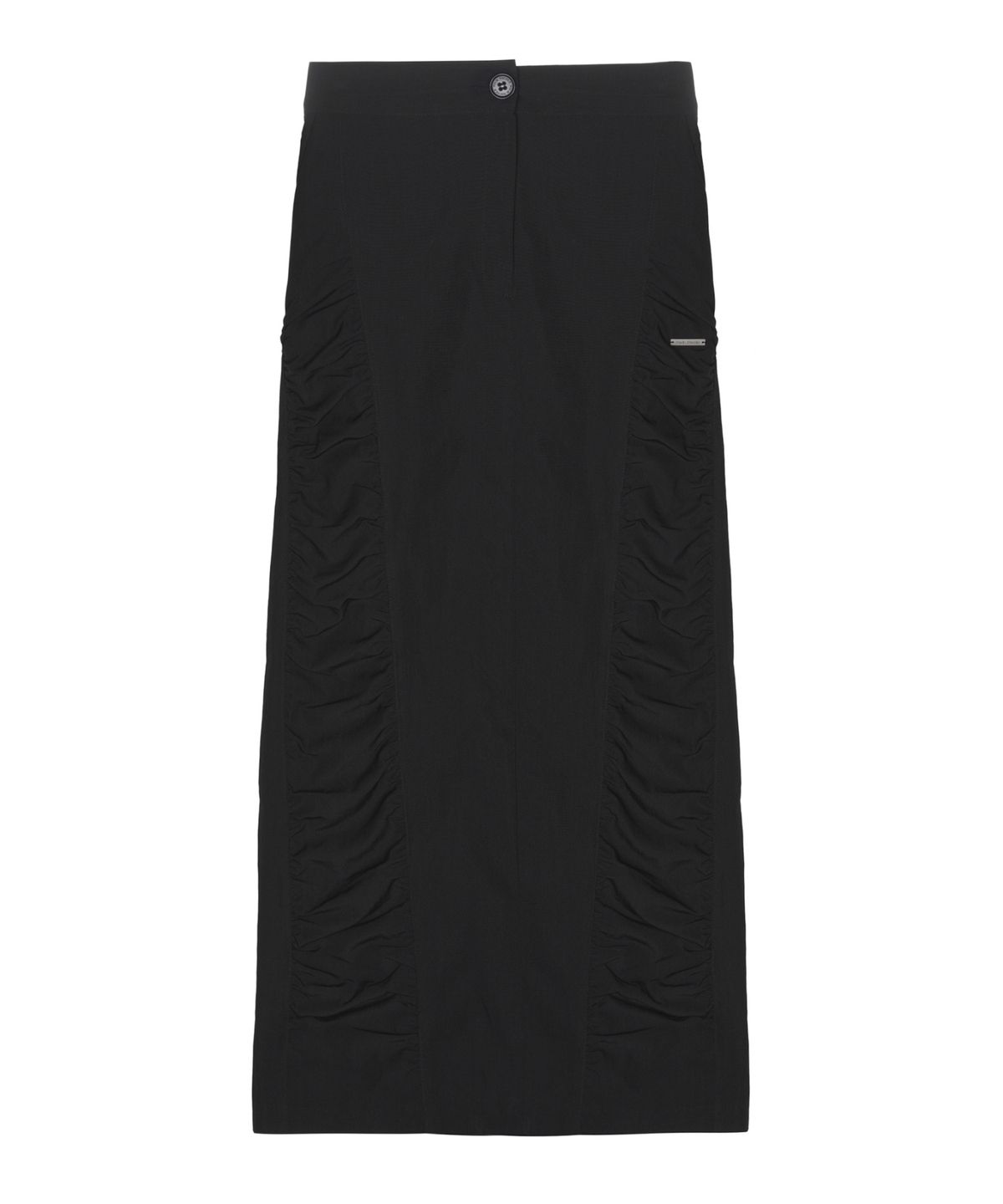 닉앤니콜(NICK&NICOLE) SHIRRING PANEL LONG SKIRT_BLACK