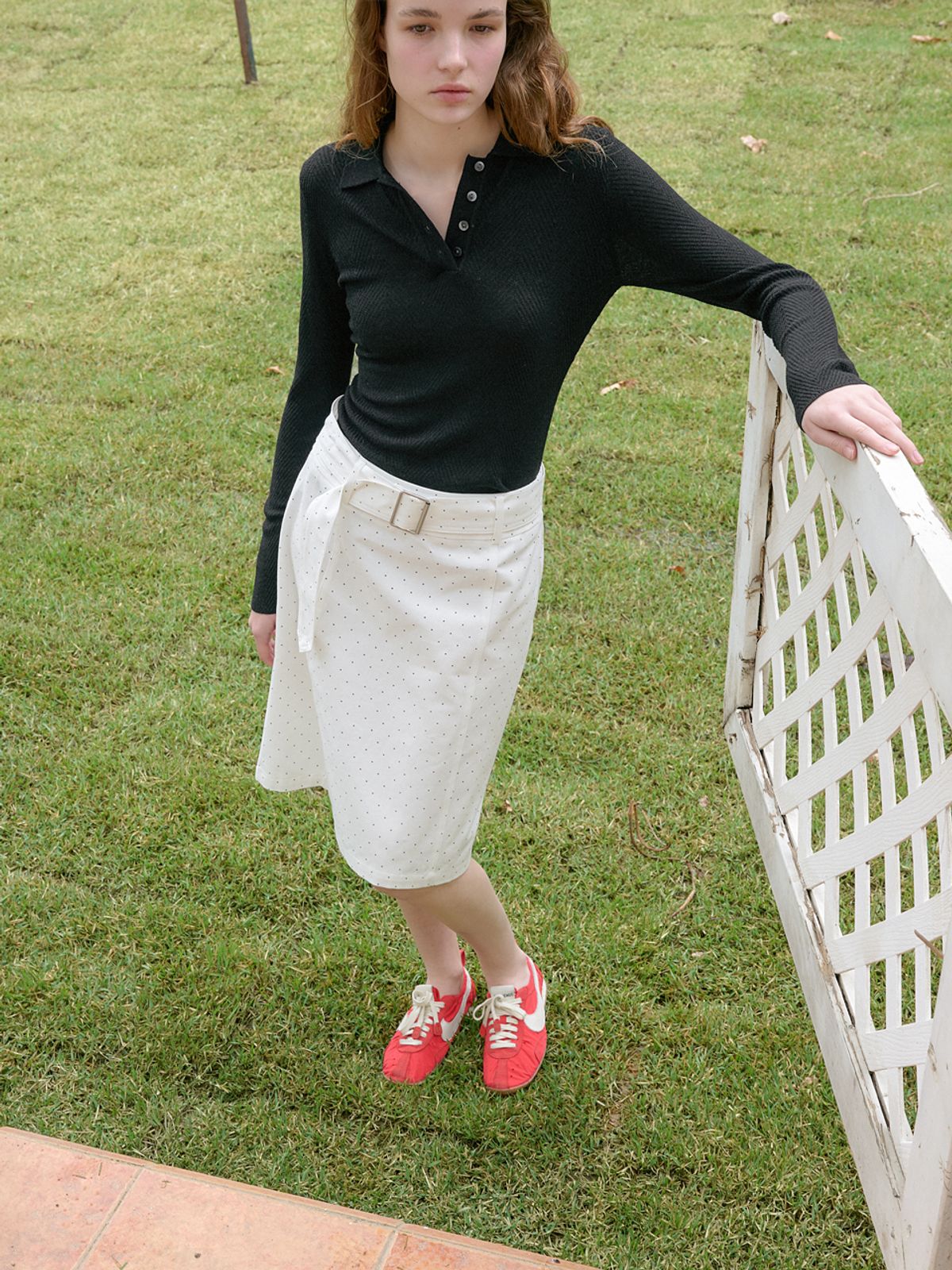 엘씨브이(LCVE) SOFT CHEVRON COLLAR KNIT_BLACK
