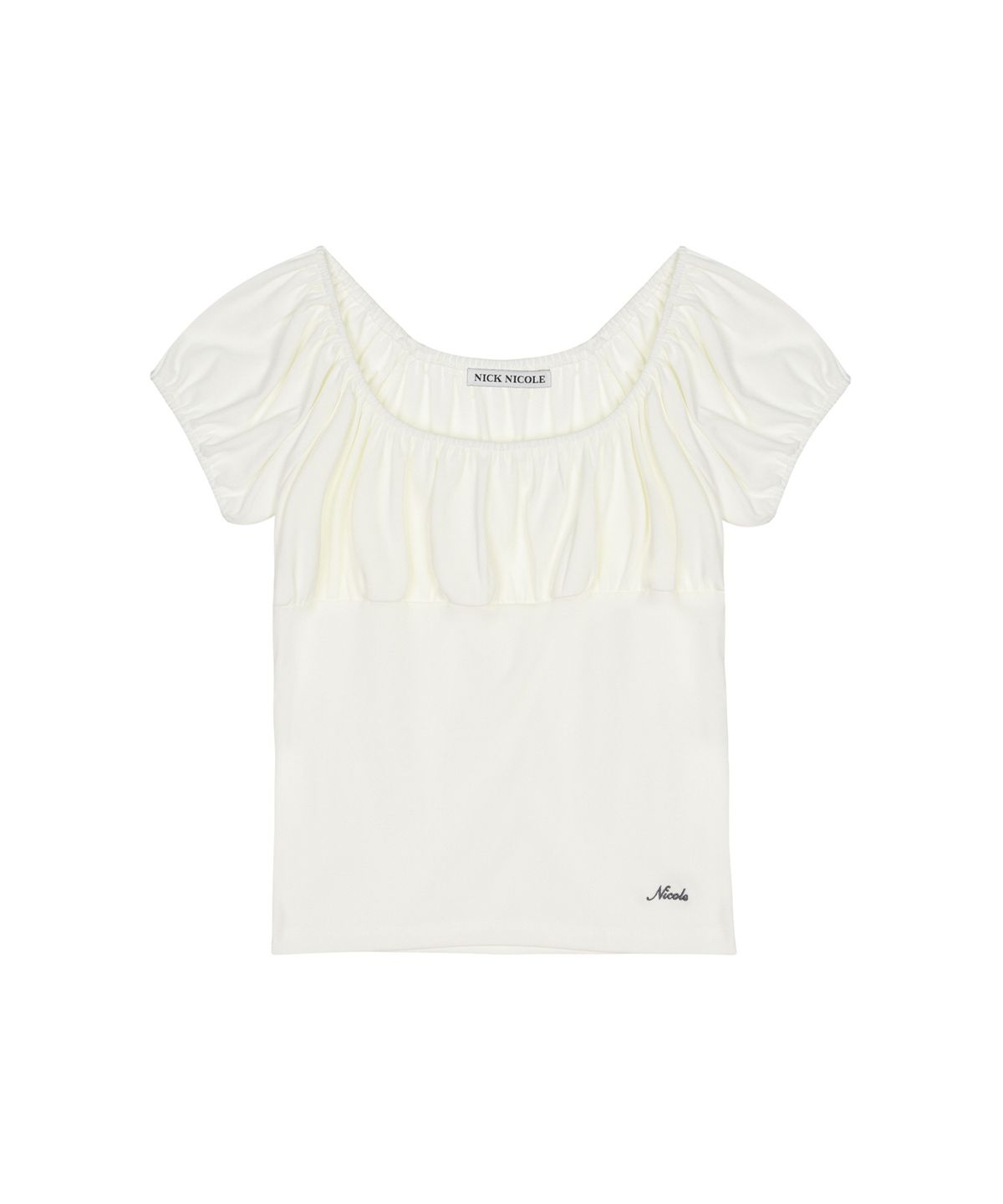 닉앤니콜(NICK&NICOLE) OFF SHOULDER RUFFLE TOP_IVORY