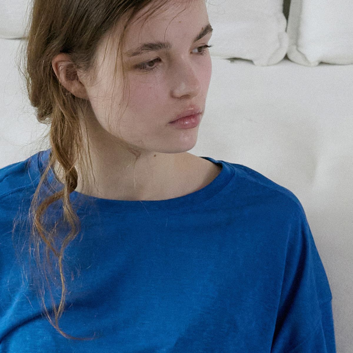 엘씨브이(LCVE) SLUB LONG SLEEVE T-SHIRT_BLUE