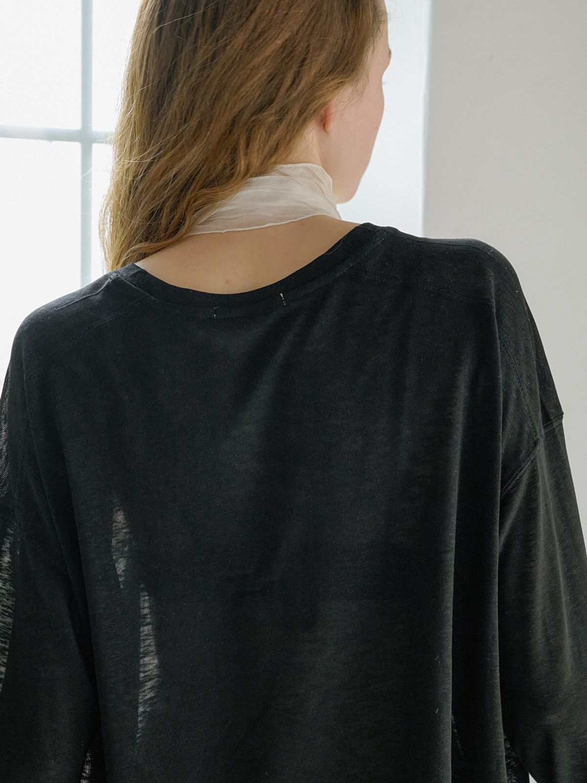 엘씨브이(LCVE) SLUB LONG SLEEVE T-SHIRT_BLACK