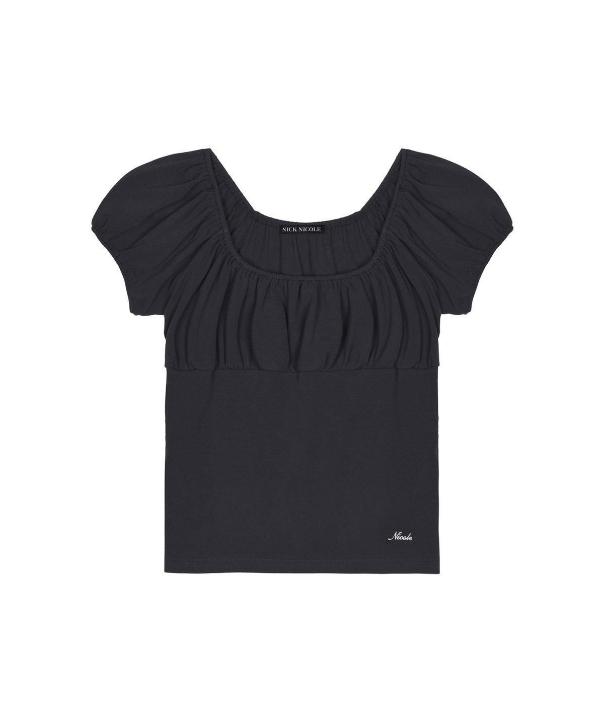 닉앤니콜(NICK&NICOLE) OFF SHOULDER RUFFLE TOP_NAVY