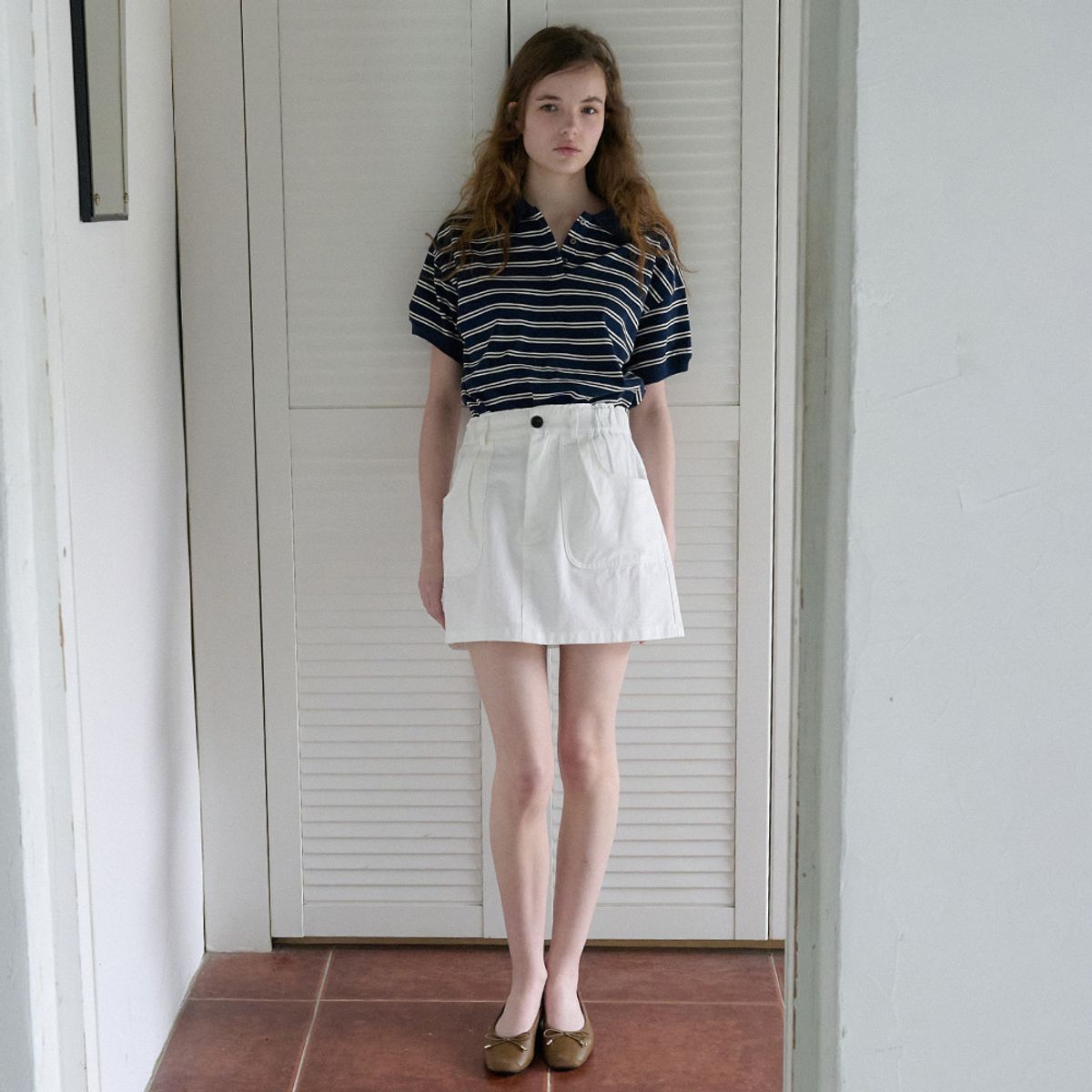 엘씨브이(LCVE) STRIPE POLO COLLAR T-SHIRT_NAVY