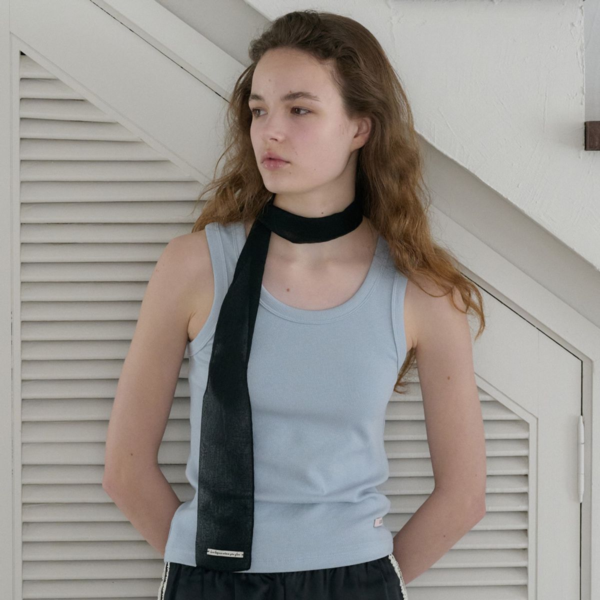 엘씨브이(LCVE) BASIC LOGO SLEEVELESS TOP_SKYBLUE