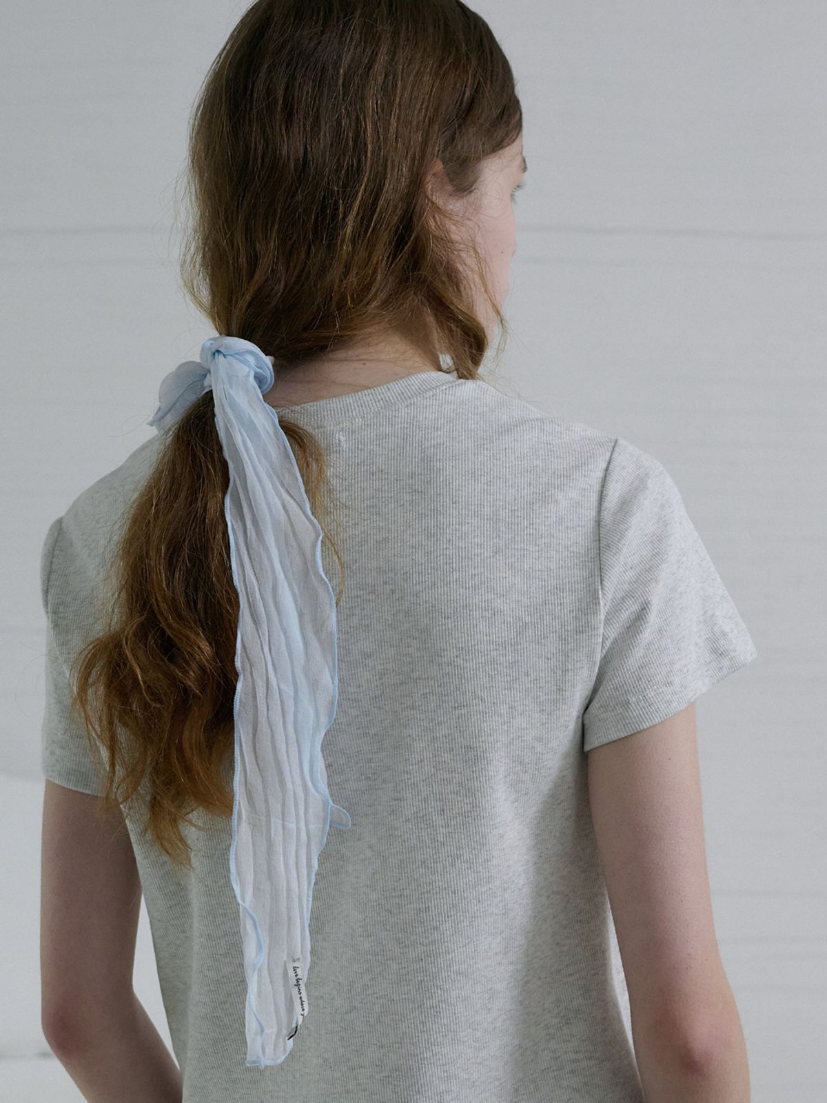 엘씨브이(LCVE) STRETCHY BASIC COTTON T-SHIRT_LIGHT GRAY