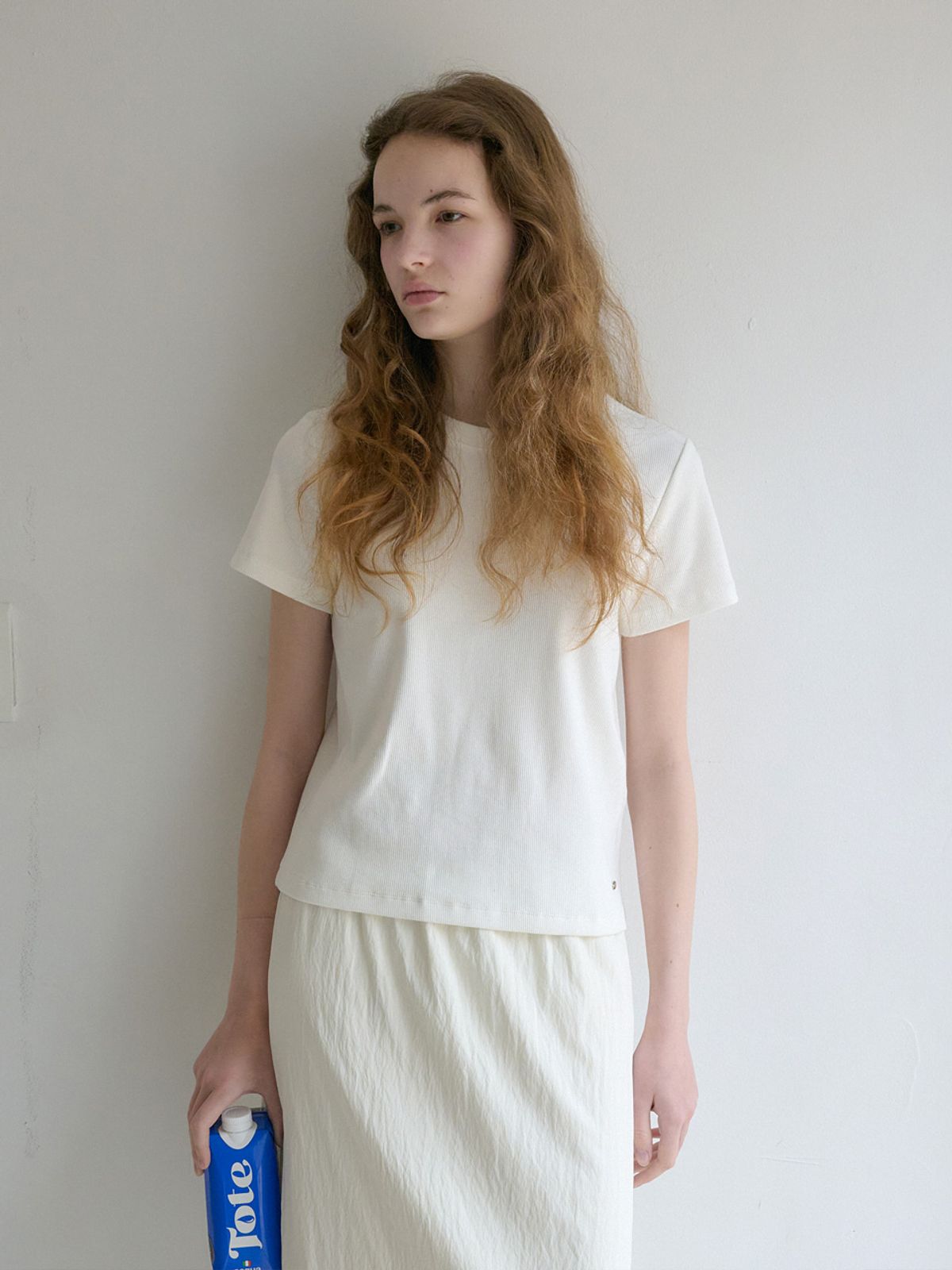 엘씨브이(LCVE) STRETCHY BASIC COTTON T-SHIRT_WHITE