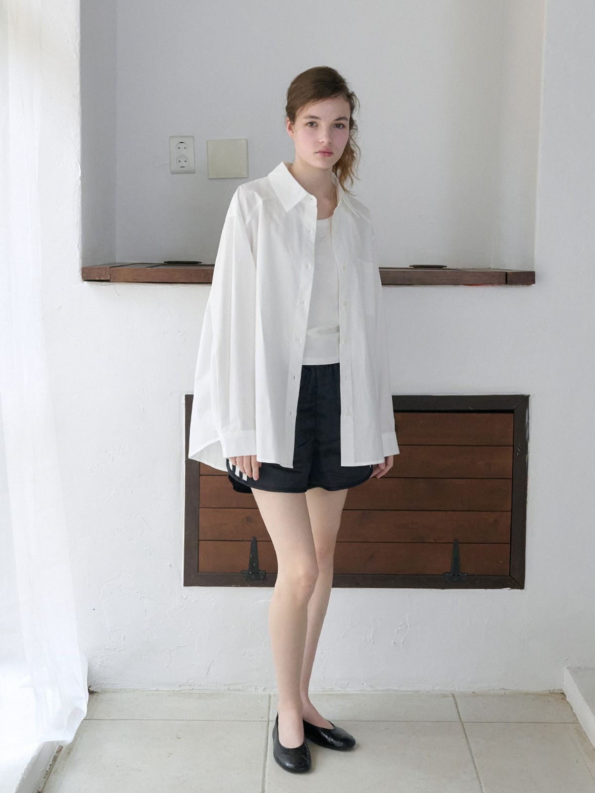 엘씨브이(LCVE) CLASSIC OVER-FIT LOGO SHIRT_WHITE