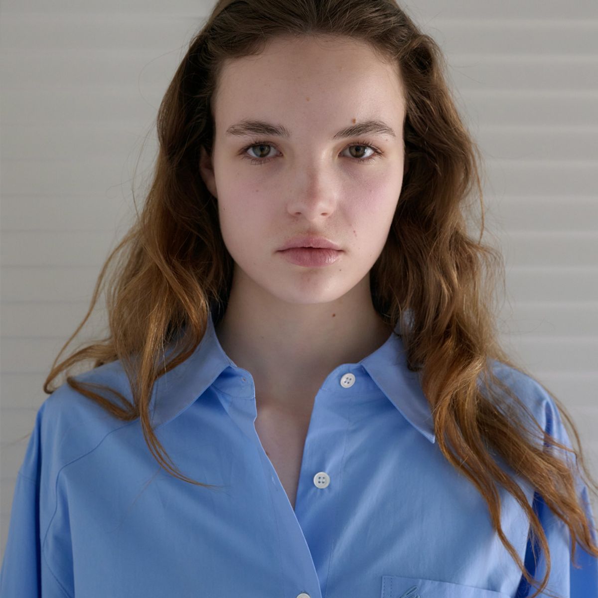 엘씨브이(LCVE) CLASSIC OVER-FIT LOGO SHIRT_BLUE