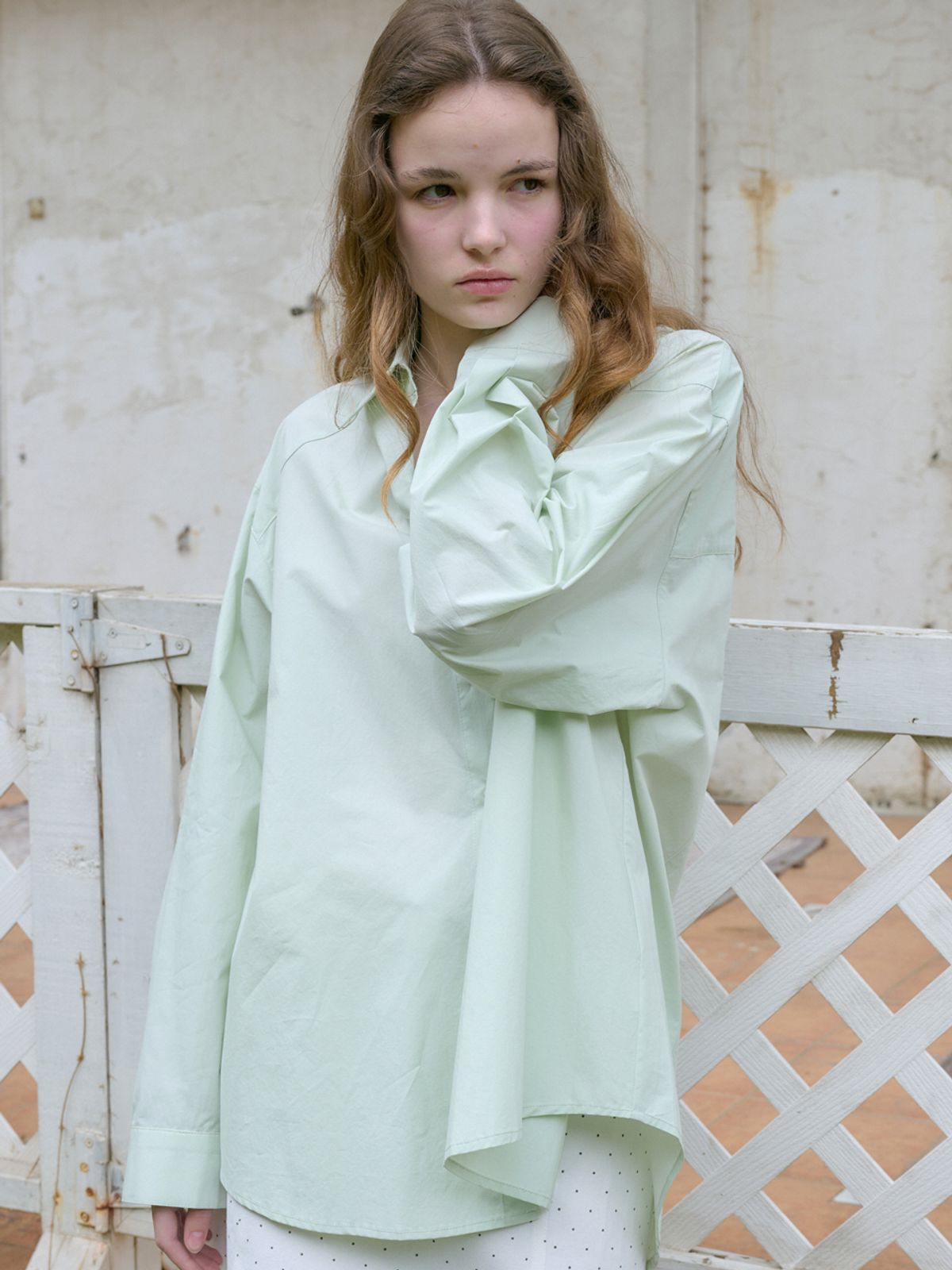 엘씨브이(LCVE) CLASSIC OVER-FIT LOGO SHIRT_MINT