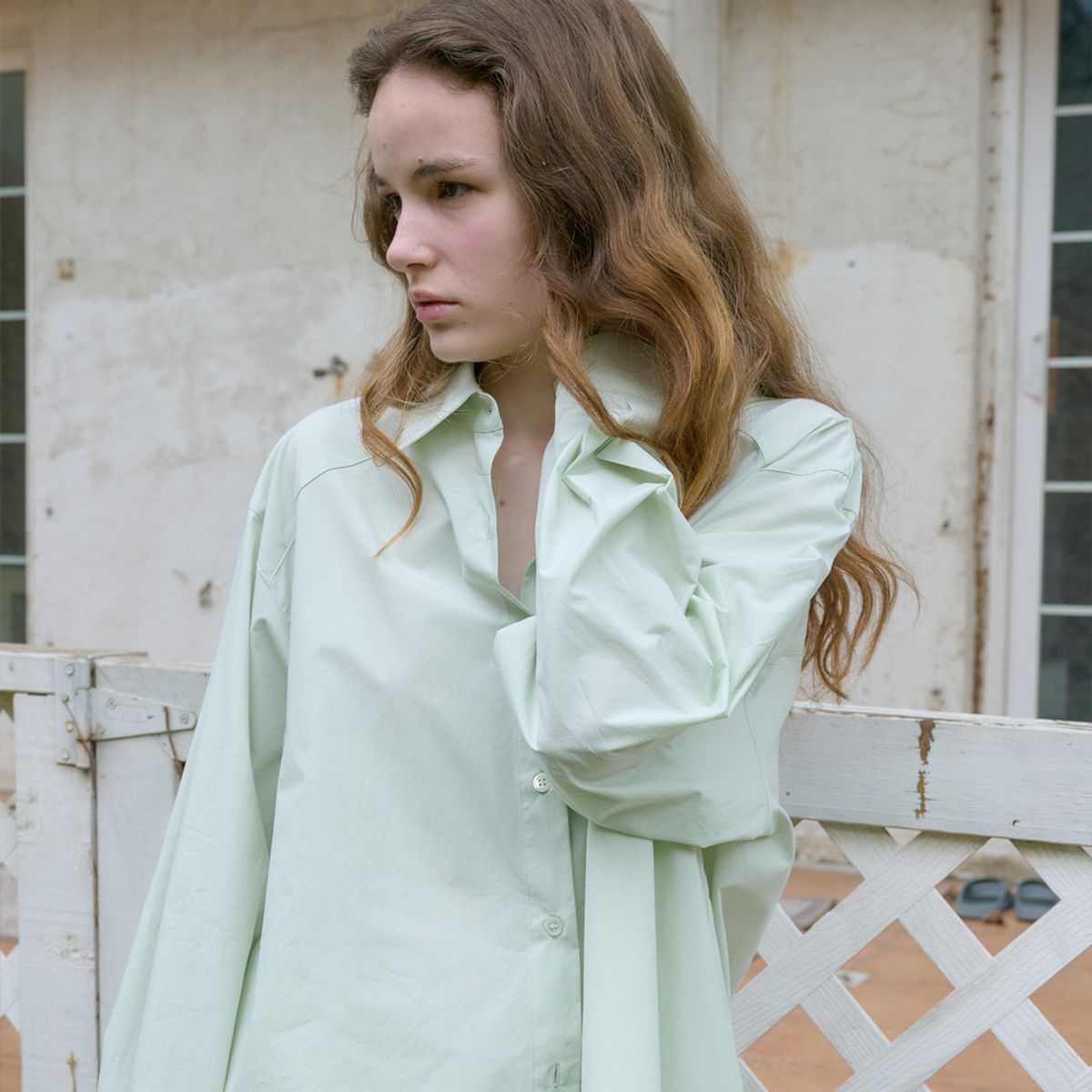 엘씨브이(LCVE) CLASSIC OVER-FIT LOGO SHIRT_MINT