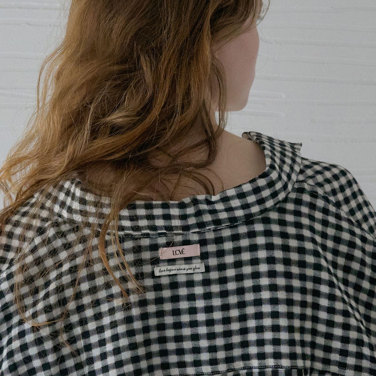 엘씨브이(LCVE) GAUZE GINGHAM CHECK SHIRTS_BLACK