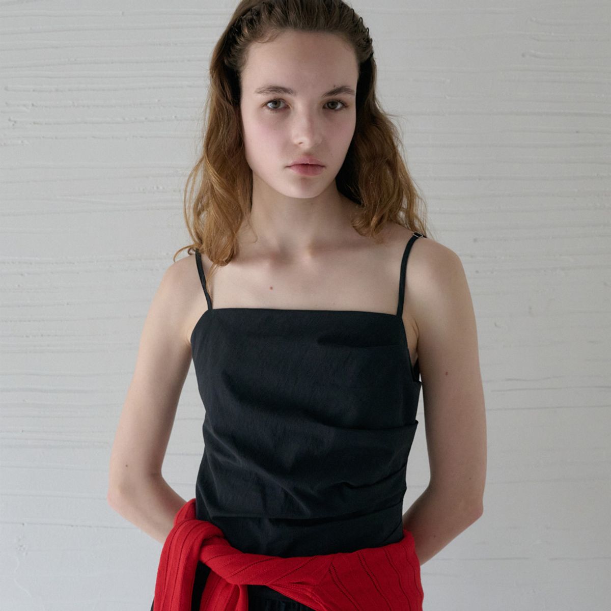 엘씨브이(LCVE) DRAPED SLIP BALLOON DRESS_BLACK