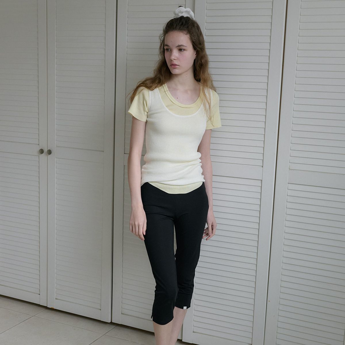 엘씨브이(LCVE) ESSENTIAL CAPRI LEGGINGS_BLACK