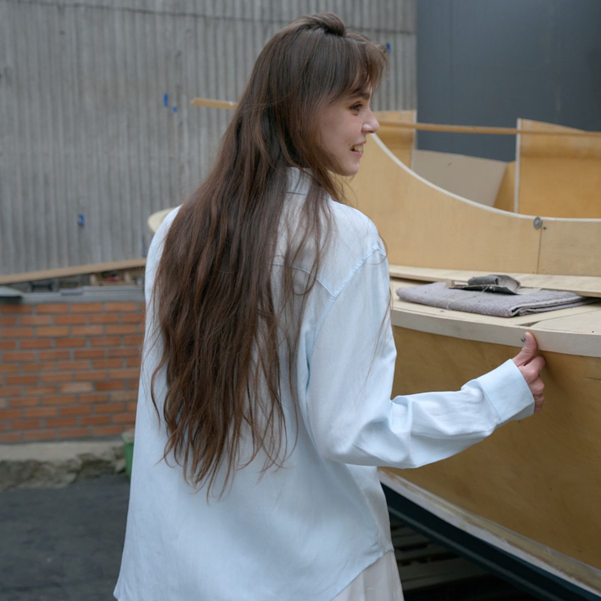 엘씨브이(LCVE) LINEN BLEND BASIC SHIRT_SKYBLUE