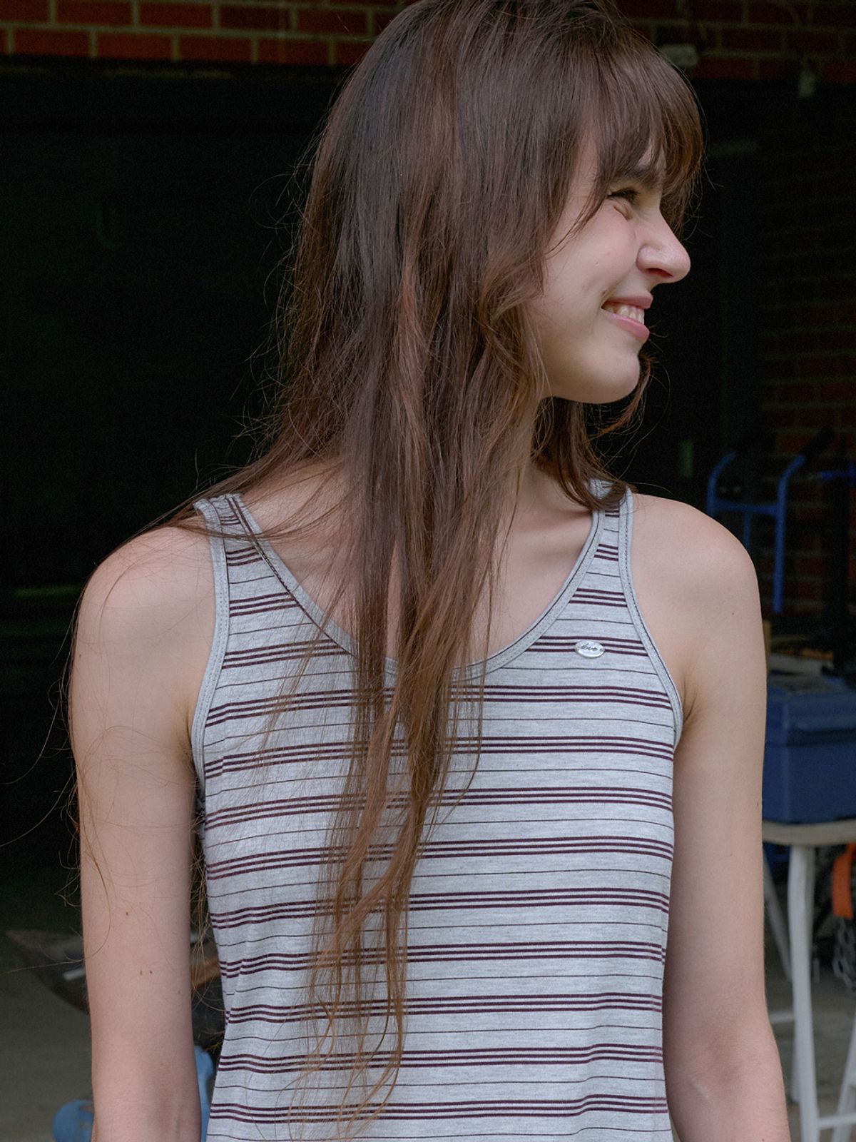 엘씨브이(LCVE) STRIPE JERSEY LONG DRESS_GRAY