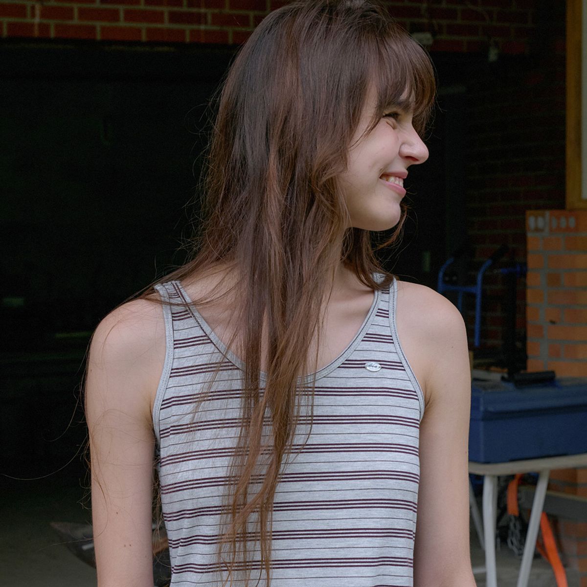 엘씨브이(LCVE) STRIPE JERSEY LONG DRESS_GRAY