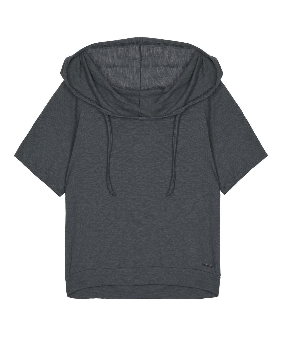 닉앤니콜(NICK&NICOLE) HOOD DRAPE STRING TOP_CHARCOAL