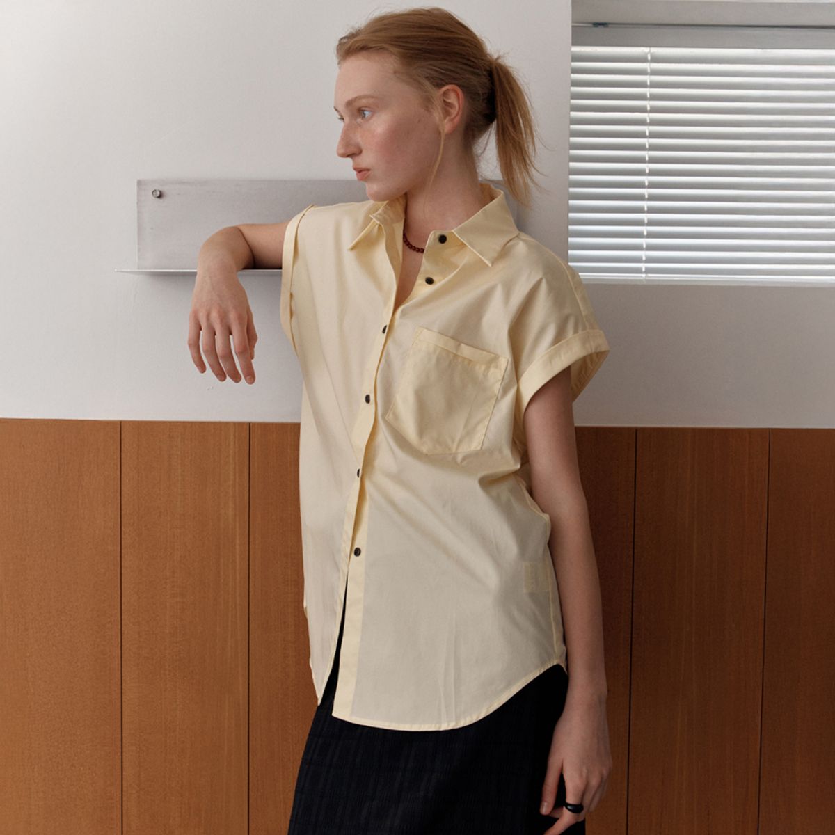 엘씨브이(LCVE) POCKET POINT SHORT-SLEEVE SHIRT_YELLOW