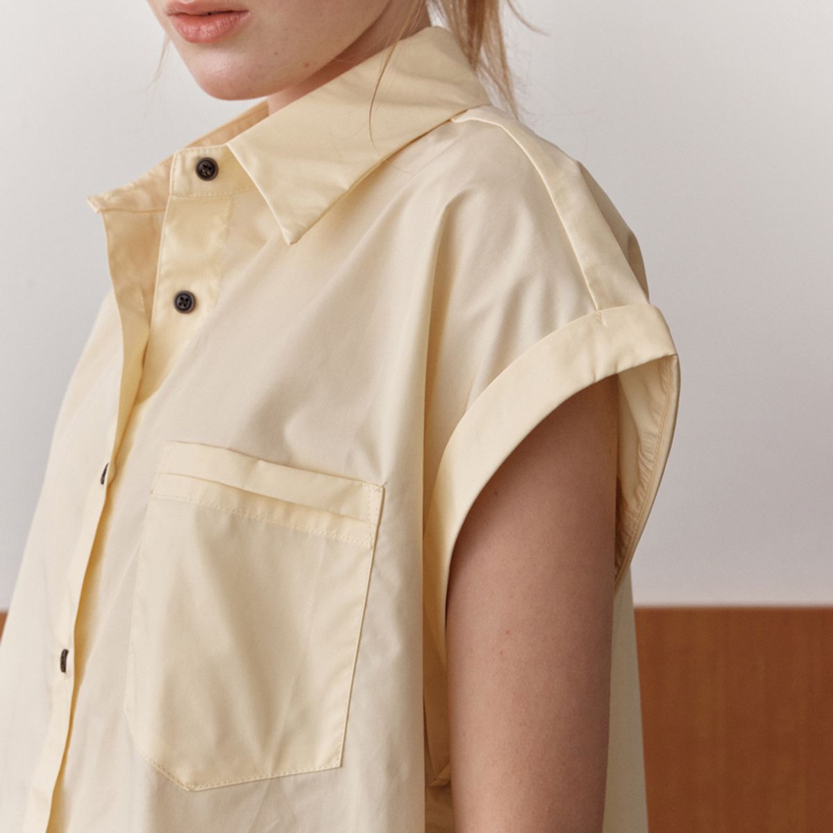 엘씨브이(LCVE) POCKET POINT SHORT-SLEEVE SHIRT_YELLOW