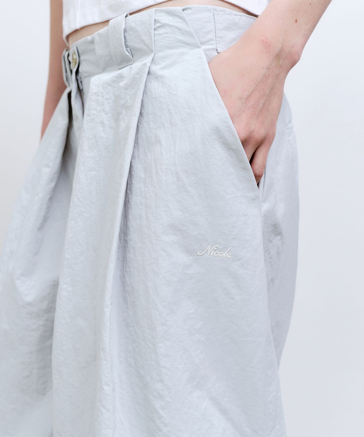 닉앤니콜(NICK&NICOLE) VOLUME TUCK WIDE PANTS_SKY BLUE