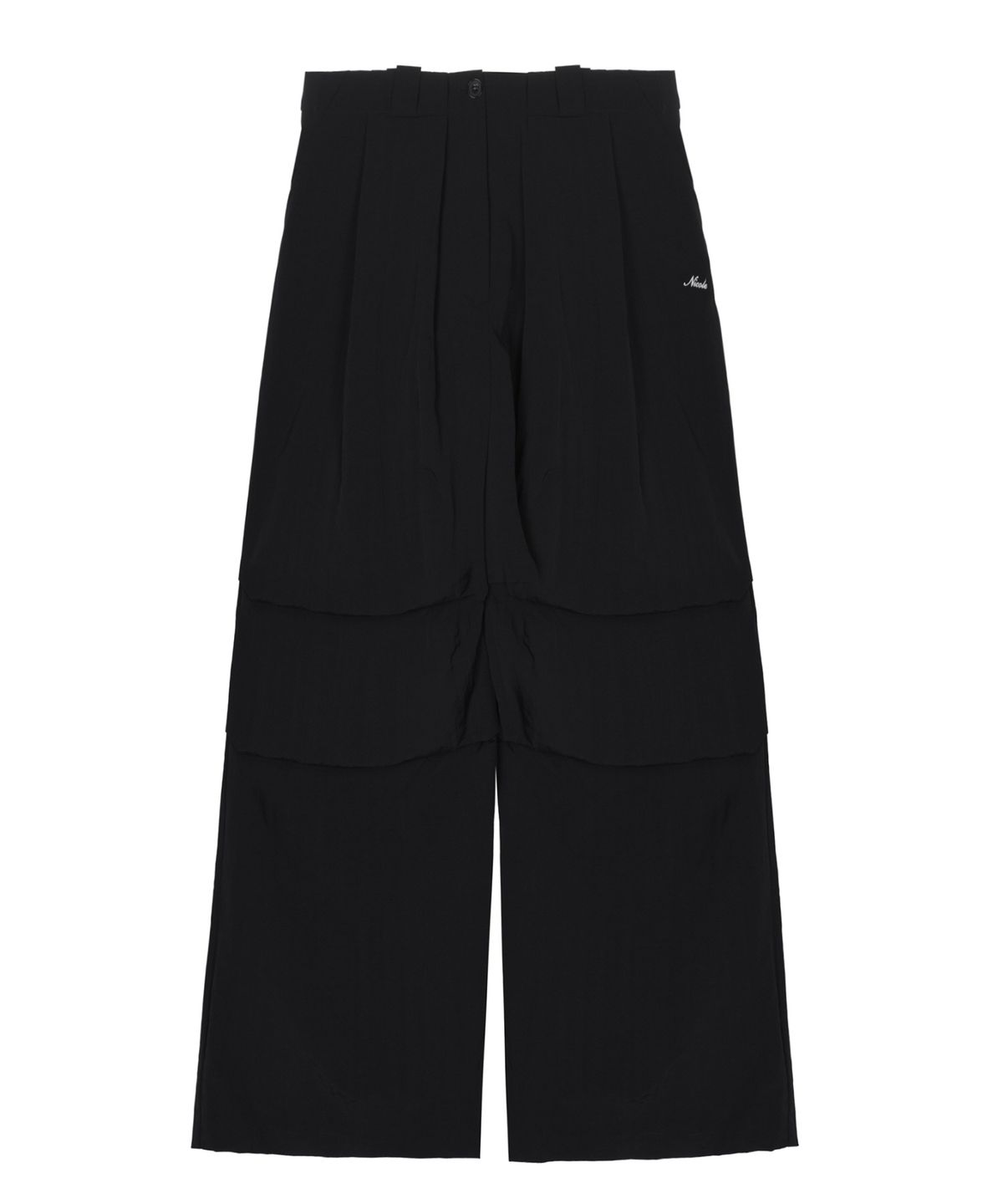 닉앤니콜(NICK&NICOLE) VOLUME TUCK WIDE PANTS_BLACK