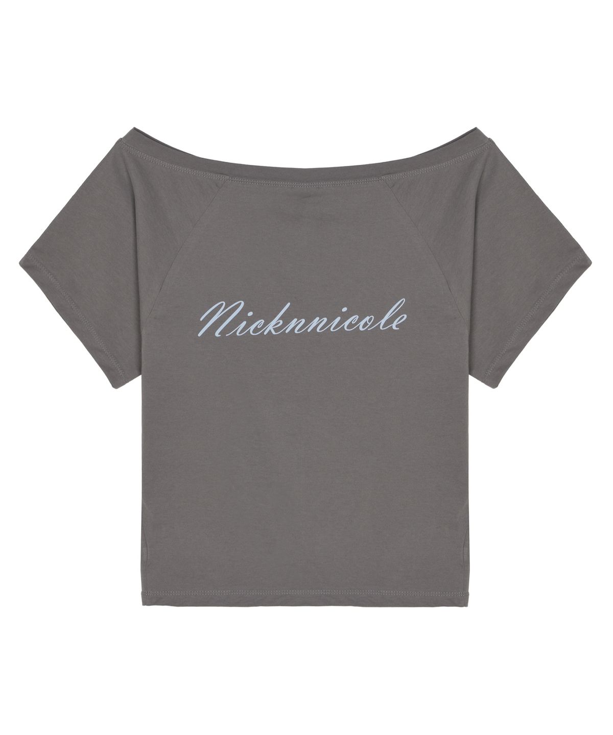 닉앤니콜(NICK&NICOLE) RAGLAN LETTERING TOP_CHARCOAL