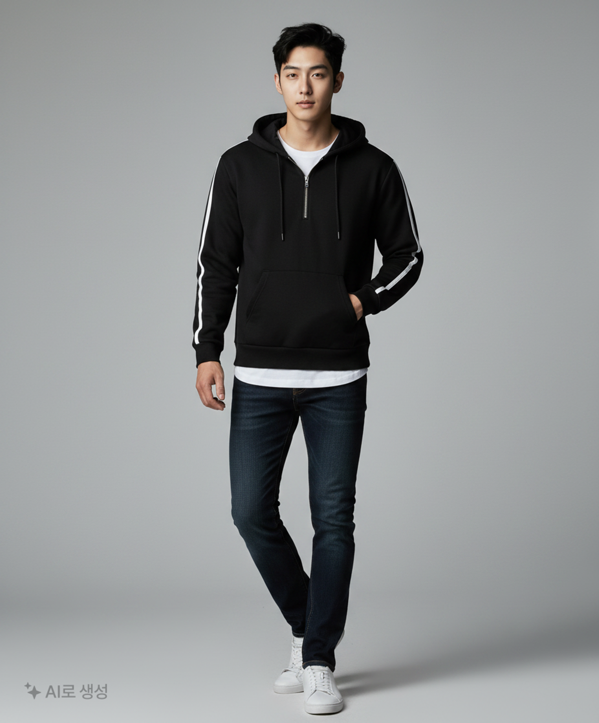 스파오(SPAO) 후드 집업 100
