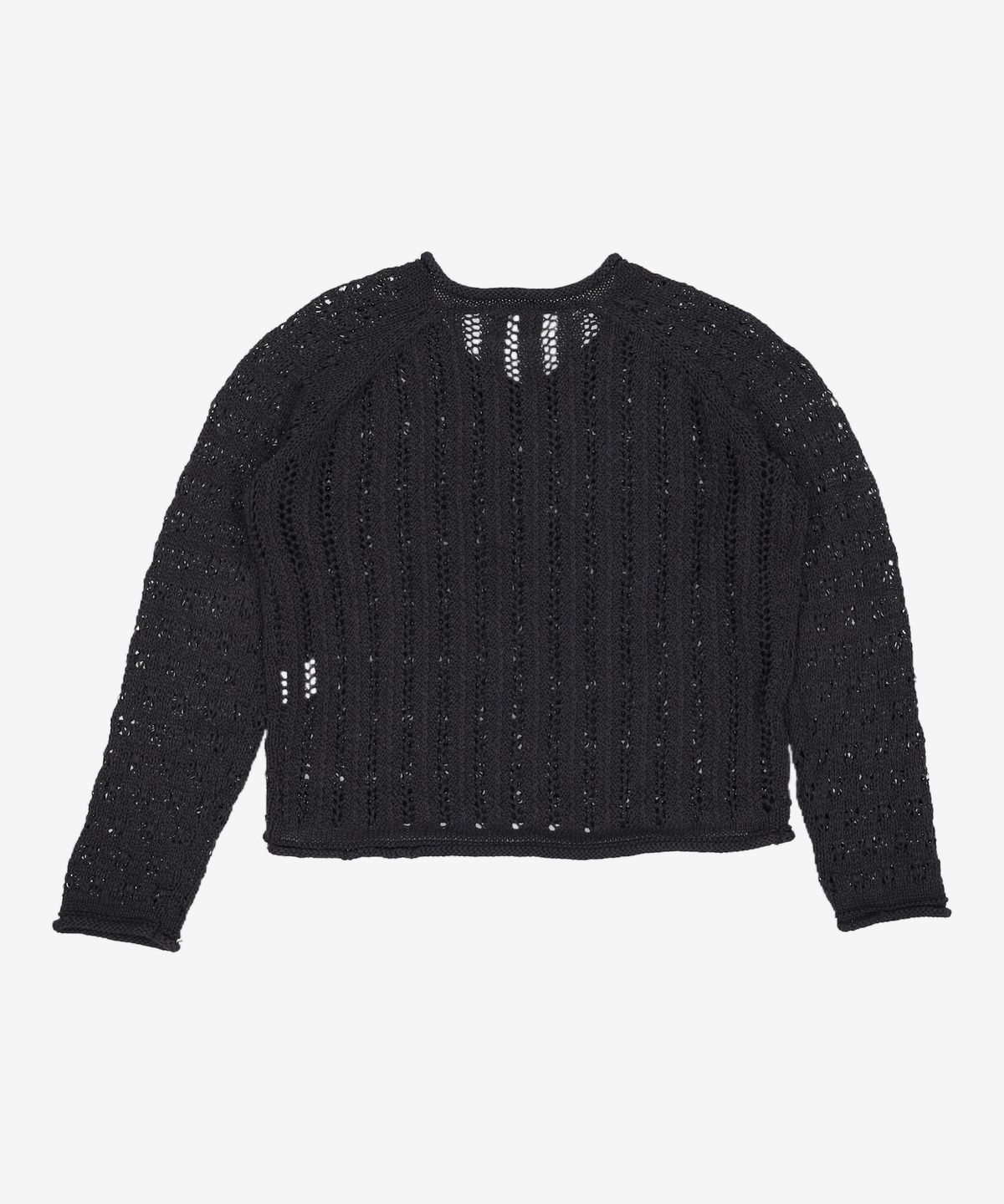 몽돌(MONGDOL) 네트 스카시 롱 슬리브 니트 탑 블랙 MDKT095BLACK FREE
