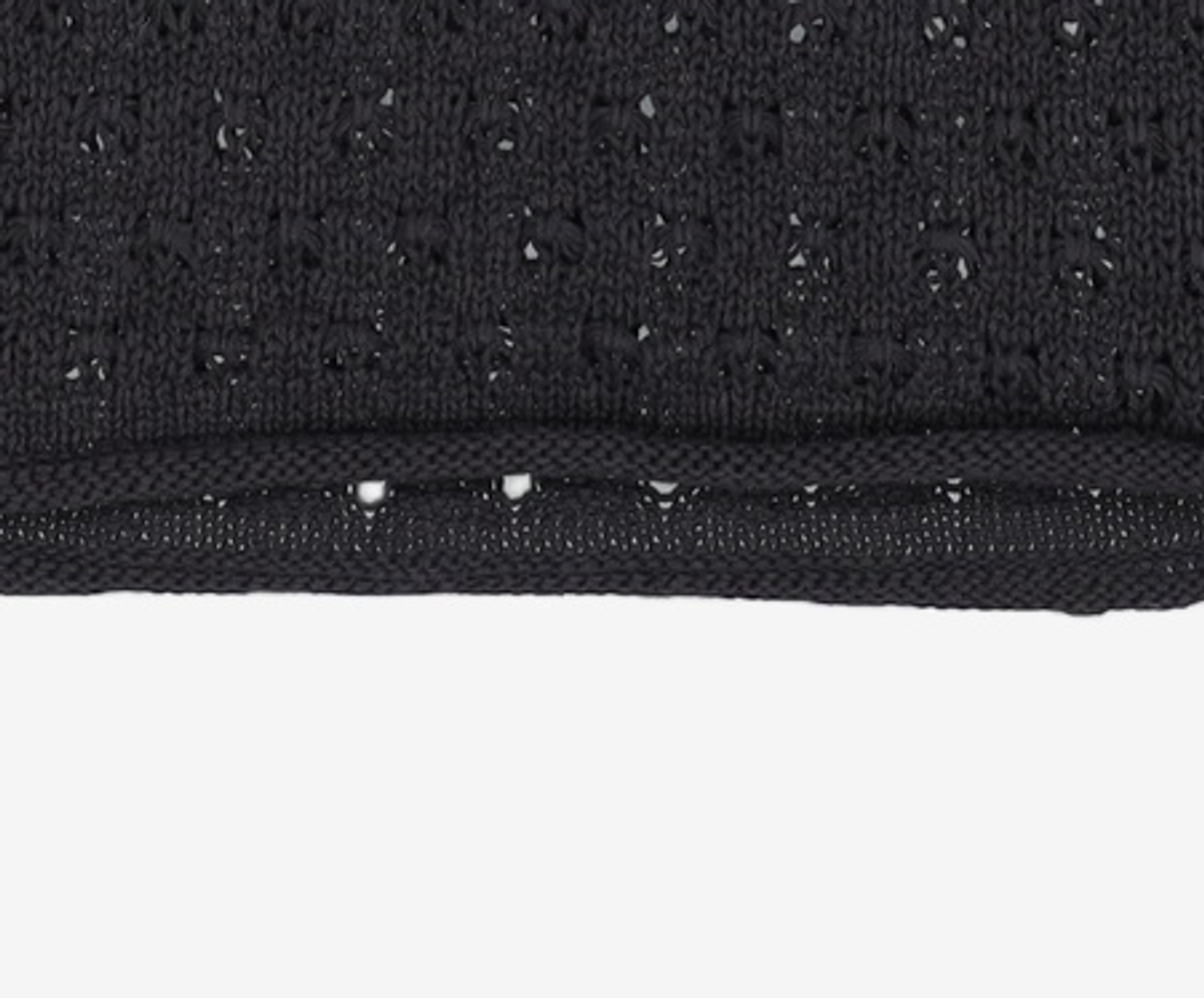 몽돌(MONGDOL) 네트 스카시 롱 슬리브 니트 탑 블랙 MDKT095BLACK FREE