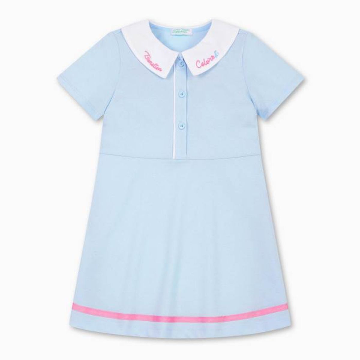 베네통키즈(BENETTONKIDS) 피케 플레어 카라 원피스_QAOP12631LB